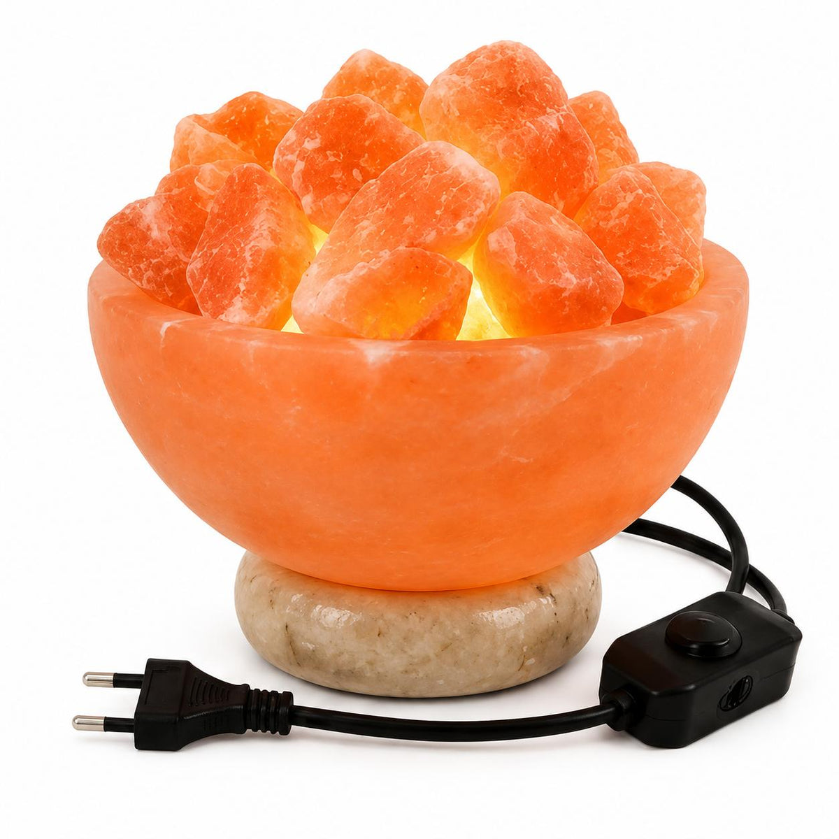 Hand Carved Himalayan Salt Fire Bowl Lamp