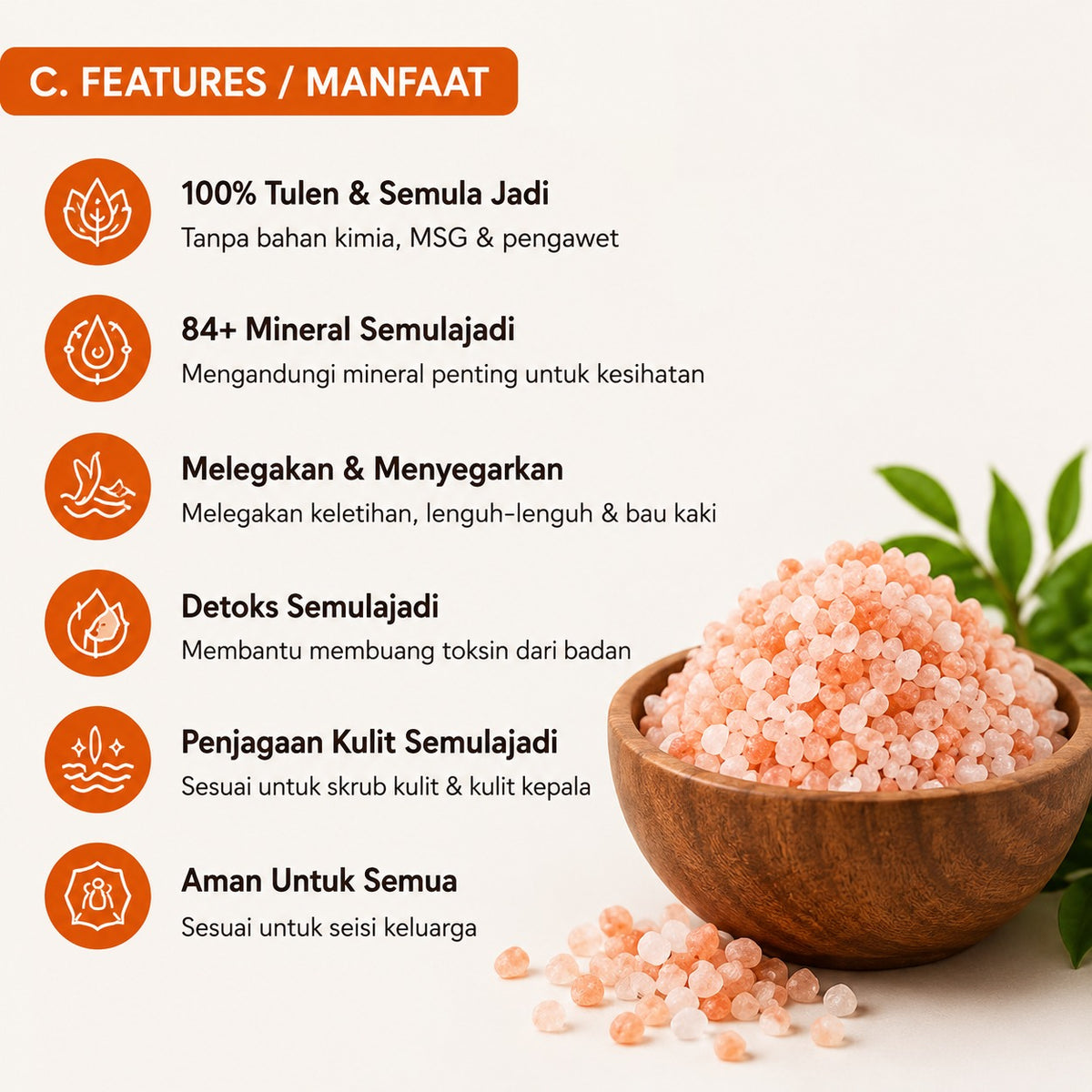 1 KG Himalayan Bath Salt | Natural Foot & Body Soak Salt | 84+ Minerals | Relaxing Spa Salt