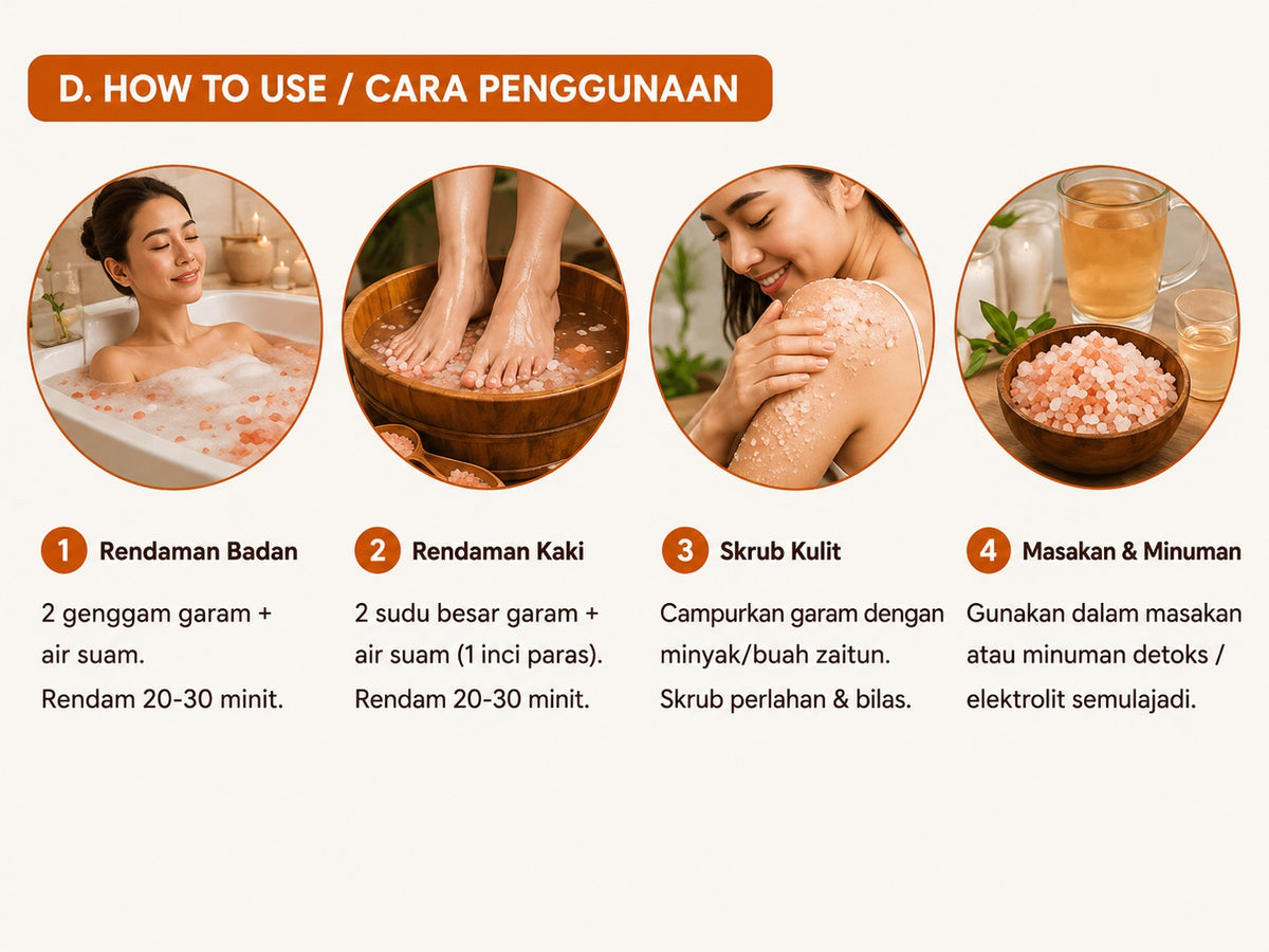 1 KG Himalayan Bath Salt | Natural Foot & Body Soak Salt | 84+ Minerals | Relaxing Spa Salt
