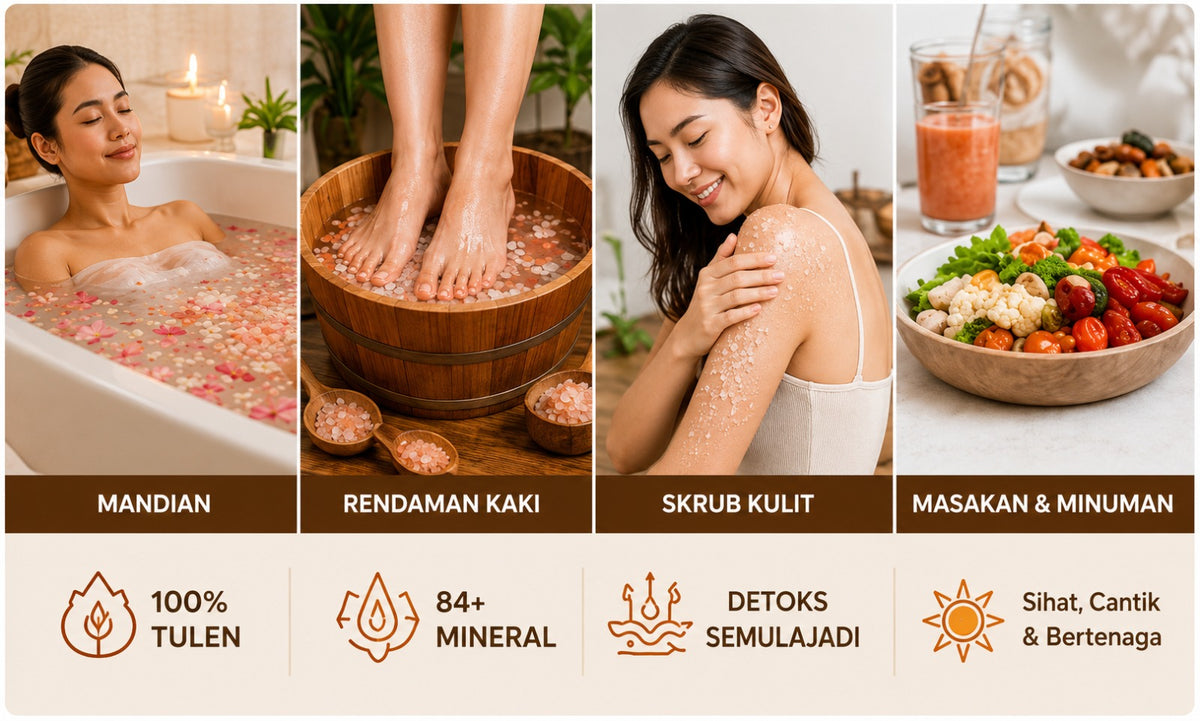 1 KG Himalayan Bath Salt | Natural Foot & Body Soak Salt | 84+ Minerals | Relaxing Spa Salt