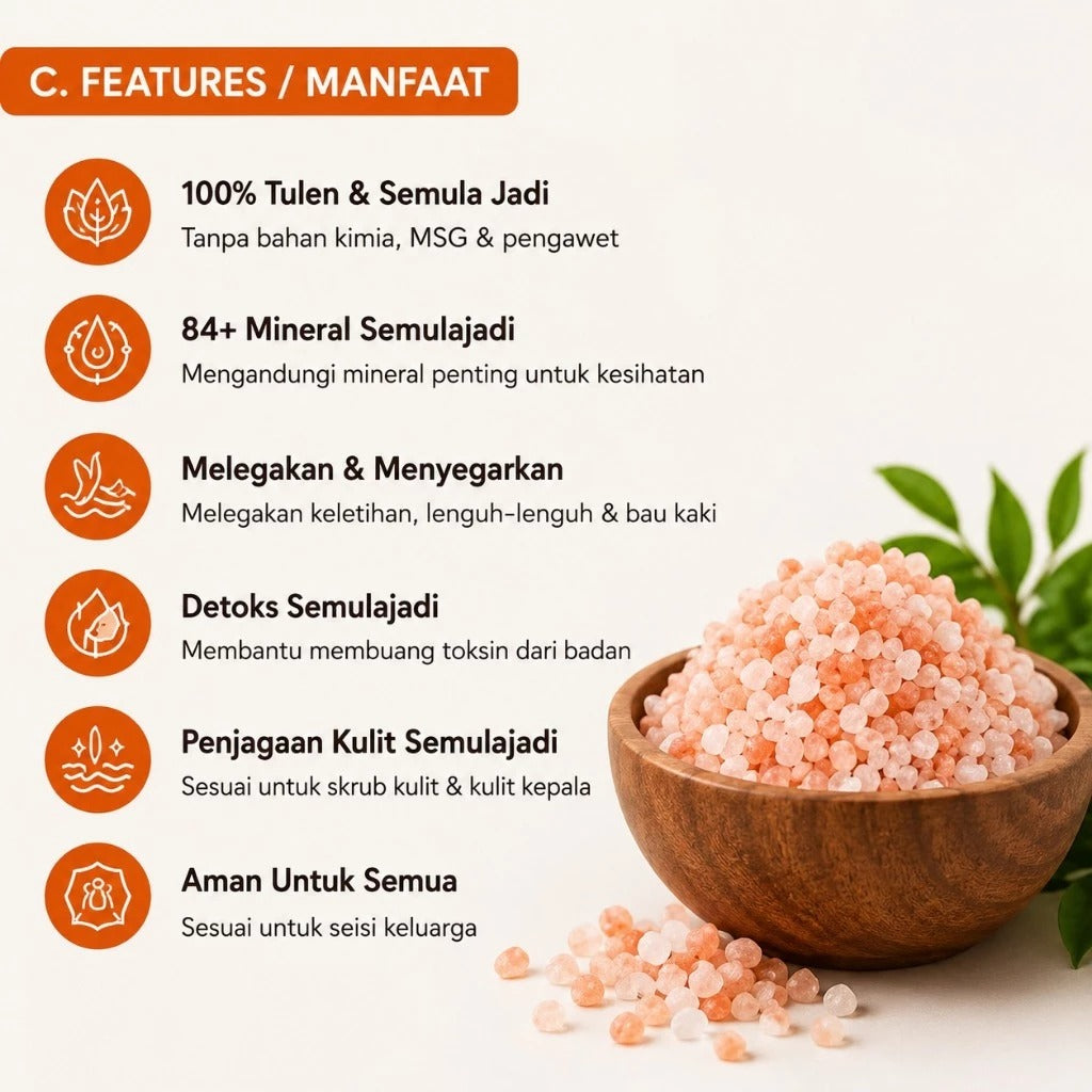 1 KG Himalayan Bath Salt | Natural Foot & Body Soak Salt | 84+ Minerals | Relaxing Spa Salt